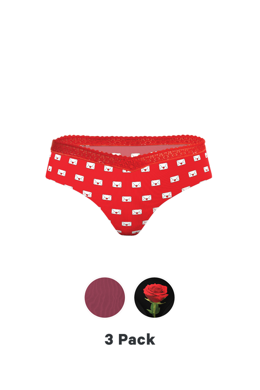 The Love Letter | Valentine's Themed Cheeky Underwear 3 Pack