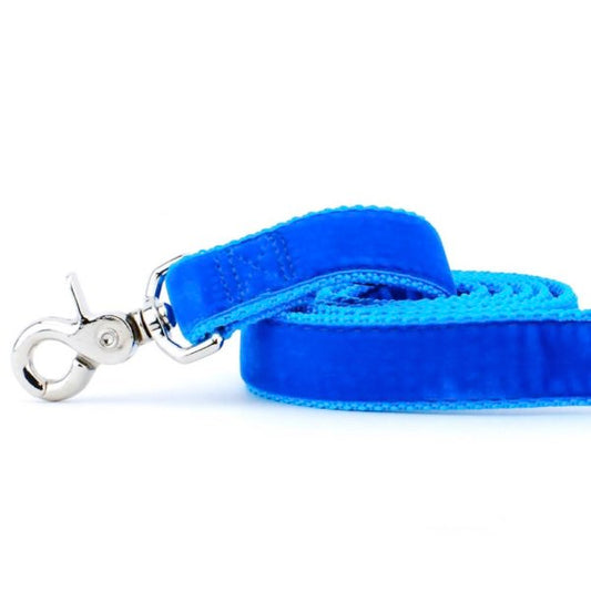 Venetian Blue Velvet Dog Leash