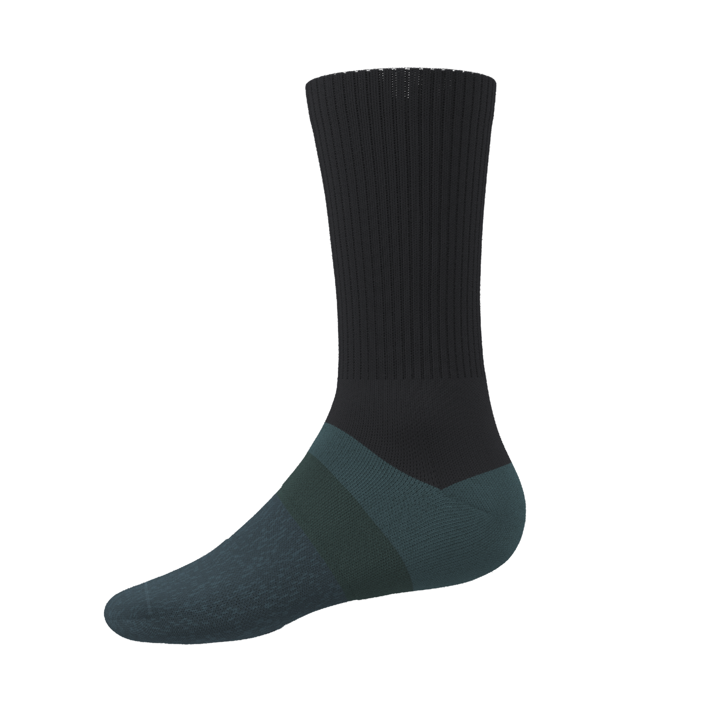 The Night Owl | Black and Teal Heel Hammock™ Crew Socks