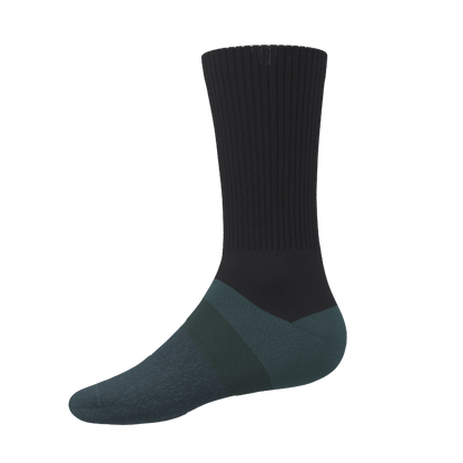 The Night Owl | Black and Teal Heel Hammock™ Crew Socks