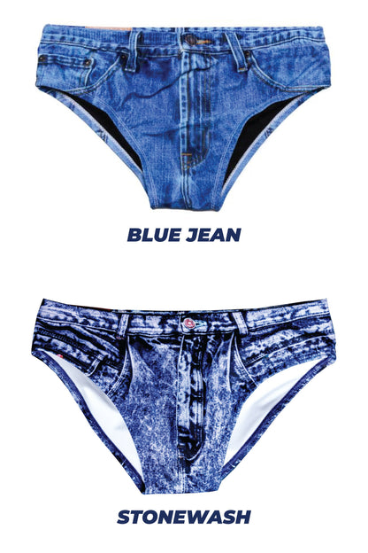 The Daytona Dong Sarong | Denim Print Swim Brief