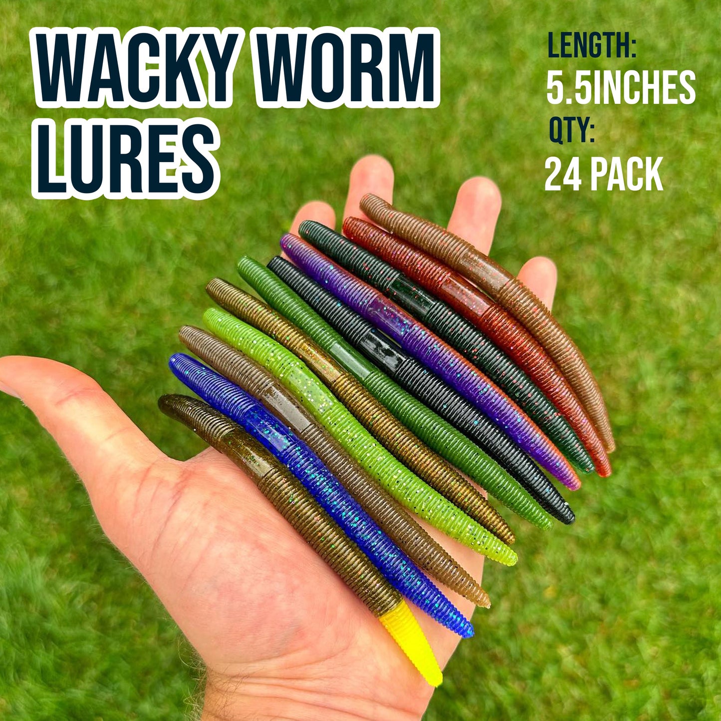 Reaction Tackle Soft Plastic Wacky Worms 5.5in - 24 Pack