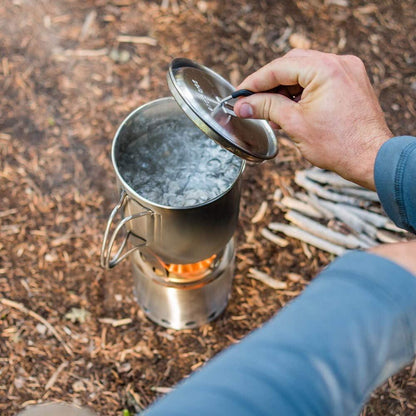 Solo Stove Pot 900/1800/4000 Stainless Steel Companion Pots | Lightweight Aluminum Pot Holding Tripod | Great Portable Cookware for Backpacking, Camping & Survival Adventures | Deisgned for use with Lite/Titan/Campfire Solo Stoves