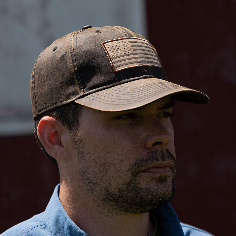 Waxed Cloth American Flag Dad Cap