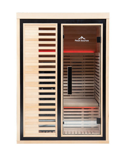Peak Saunas Everest 2-Person Full Spectrum Infrared Sauna with XL Medical-Grade Red Light Therapy & Smart WiFi App Control