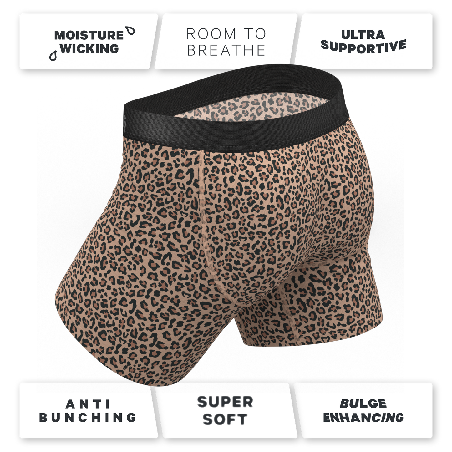 The Wild Cat | Leopard Print Ball Hammock® Pouch Underwear With Fly