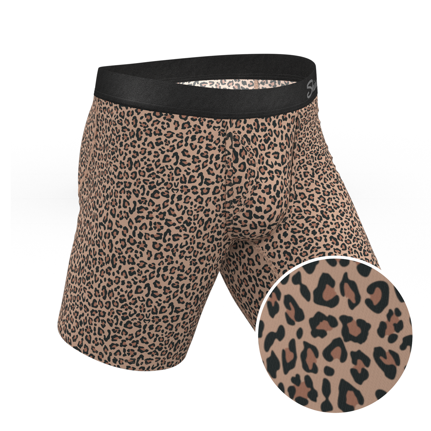 The Wild Cat | Leopard Print Long Leg Ball Hammock® Pouch Underwear With Fly