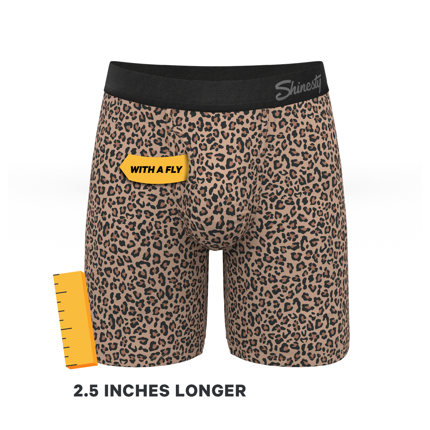 The Wild Cat | Leopard Print Long Leg Ball Hammock® Pouch Underwear With Fly