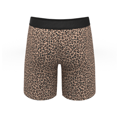 The Wild Cat | Leopard Print Long Leg Ball Hammock® Pouch Underwear With Fly