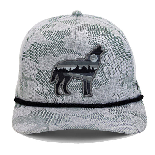 Wolf Howl Cloud Texture 5-Panel Rope Cap