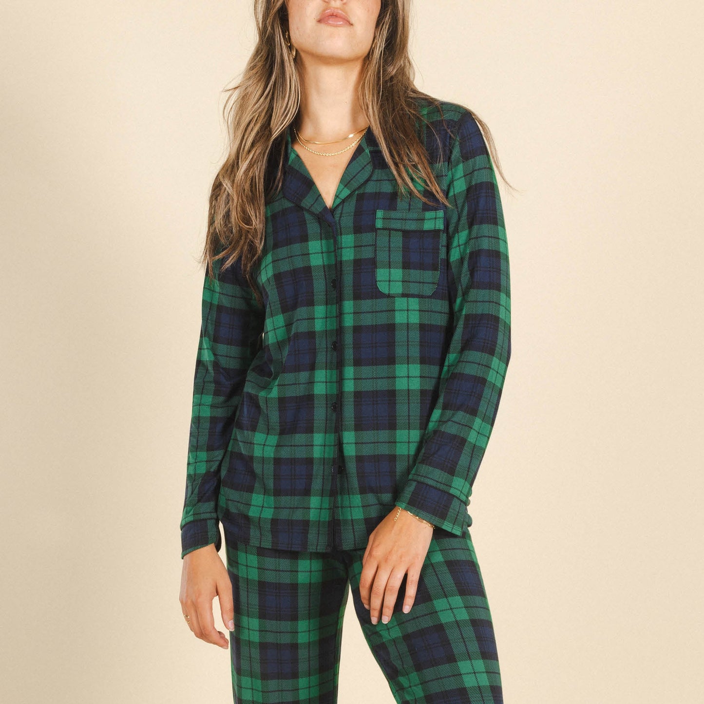 The Black Watch | Tartan Plaid SleepDeep™ Women’s Long Sleeve Pajama Set