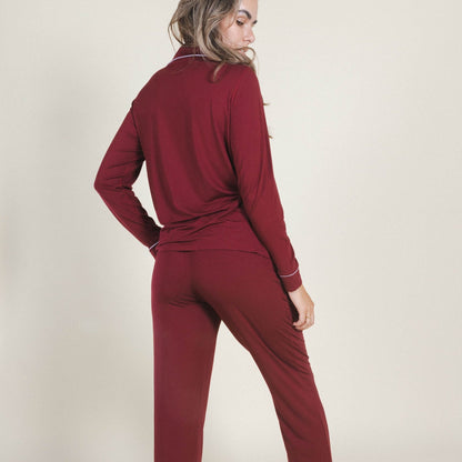 The Sommelier | Burgundy SleepDeep™ Women’s Long Sleeve Pajama Set