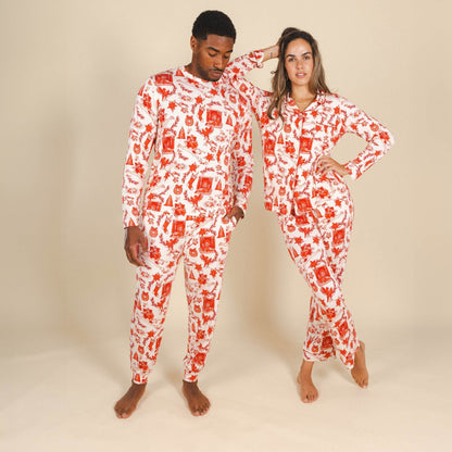 The Santa Slays | Christmas Toile SleepDeep™ Women’s Long Sleeve Pajama Set