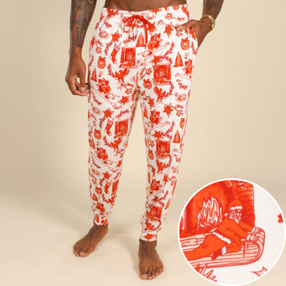 The Santa Slays | Christmas Toile SleepDeep™ Men’s Pajama Joggers