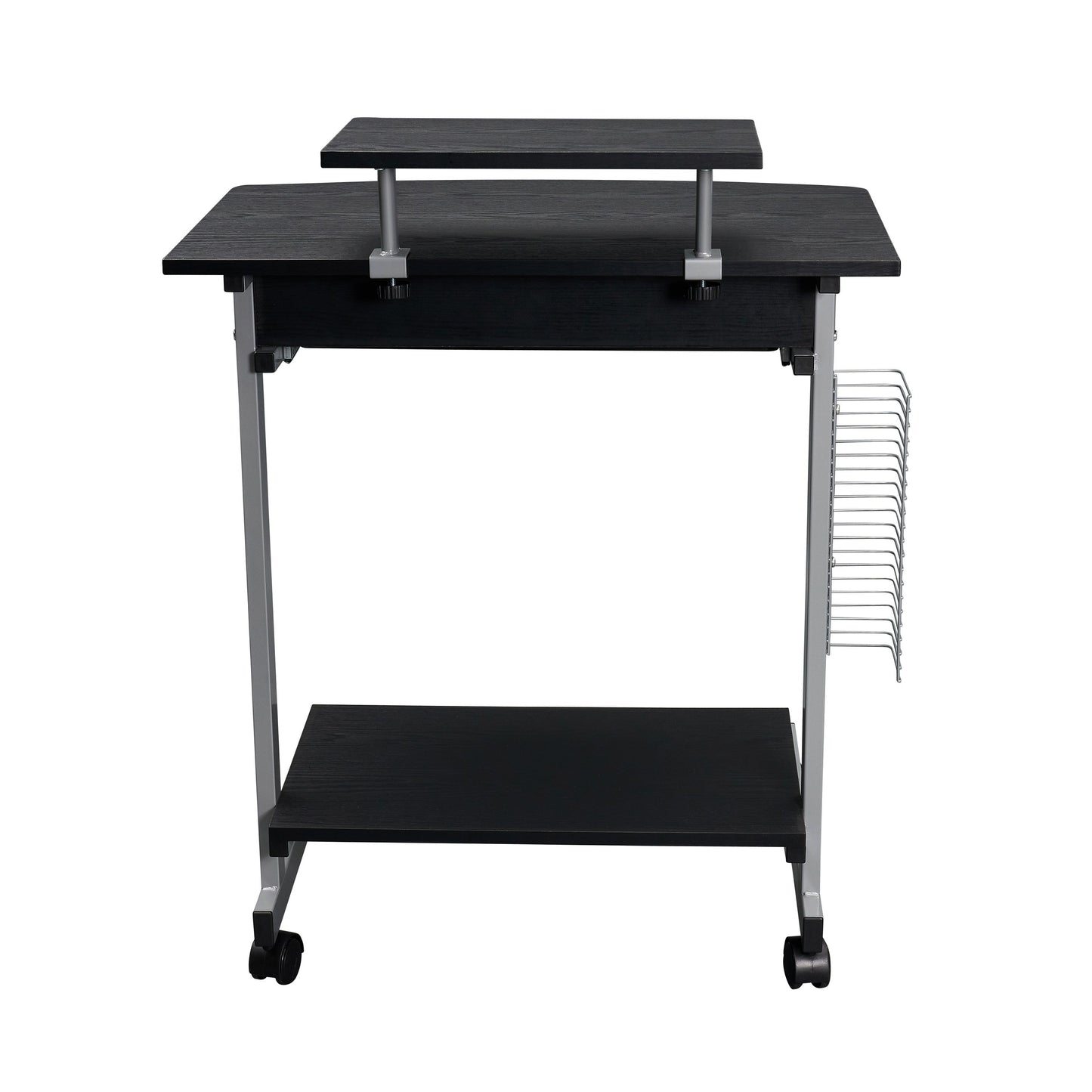 Compact Computer Cart With Storage, Espresso