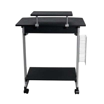Compact Computer Cart With Storage, Espresso