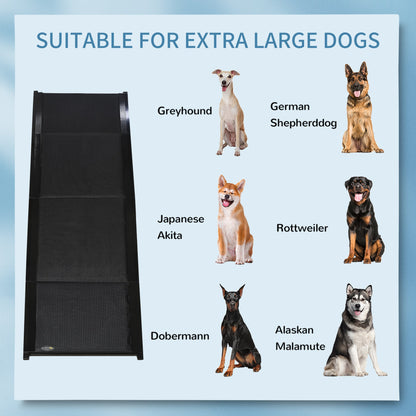 Folding Dog Ramp for Cars, Trucks, SUVs, 62 Inch Portable Pet Ramp for Extra Large Dogs, with Non-Slip Surface, Lightweight Dog Ramp, Supports up to 132 lbs.