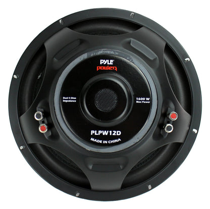 PYLE PLPW12D 12" 1600W 4Ohm DVC Car Stereo Power Subwoofer Dual Coil (6 Pack)