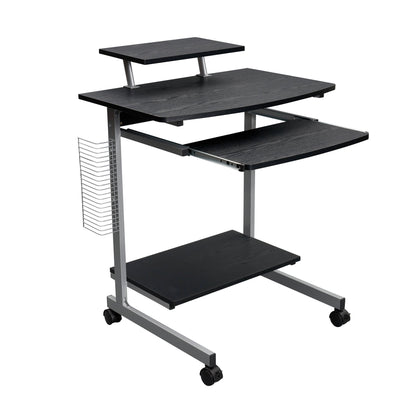 Compact Computer Cart With Storage, Espresso