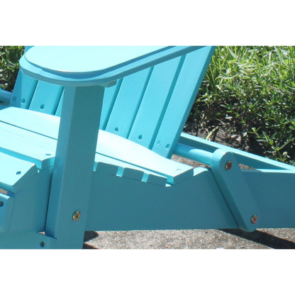 Northbeam Outdoor Portable Foldable Wooden Adirondack Deck Lounge Chair, Teal