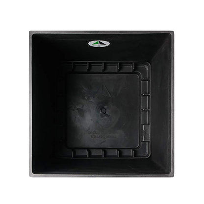 Algreen Valencia All-Natural 31" Inside/Outside Square Planter Pot, Matte Black
