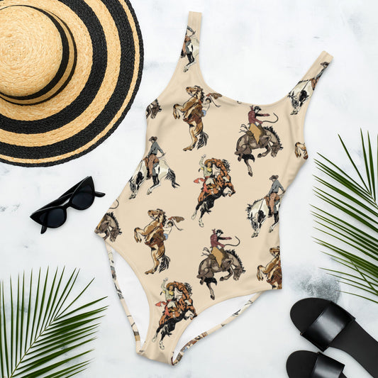 Yeehaw Vintage Cowgirl One-Piece Swimsuit