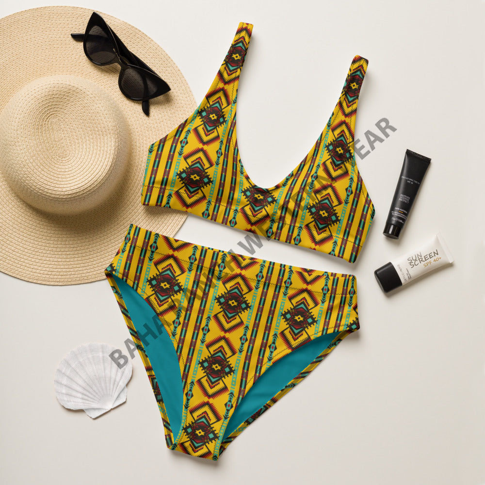 Yeehaw Mustard Aztec Bikini