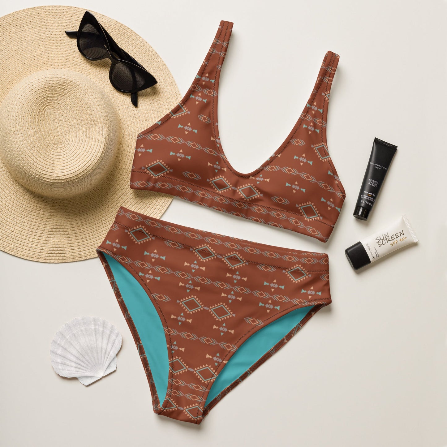 Yeehaw Brown Aztec Bikini