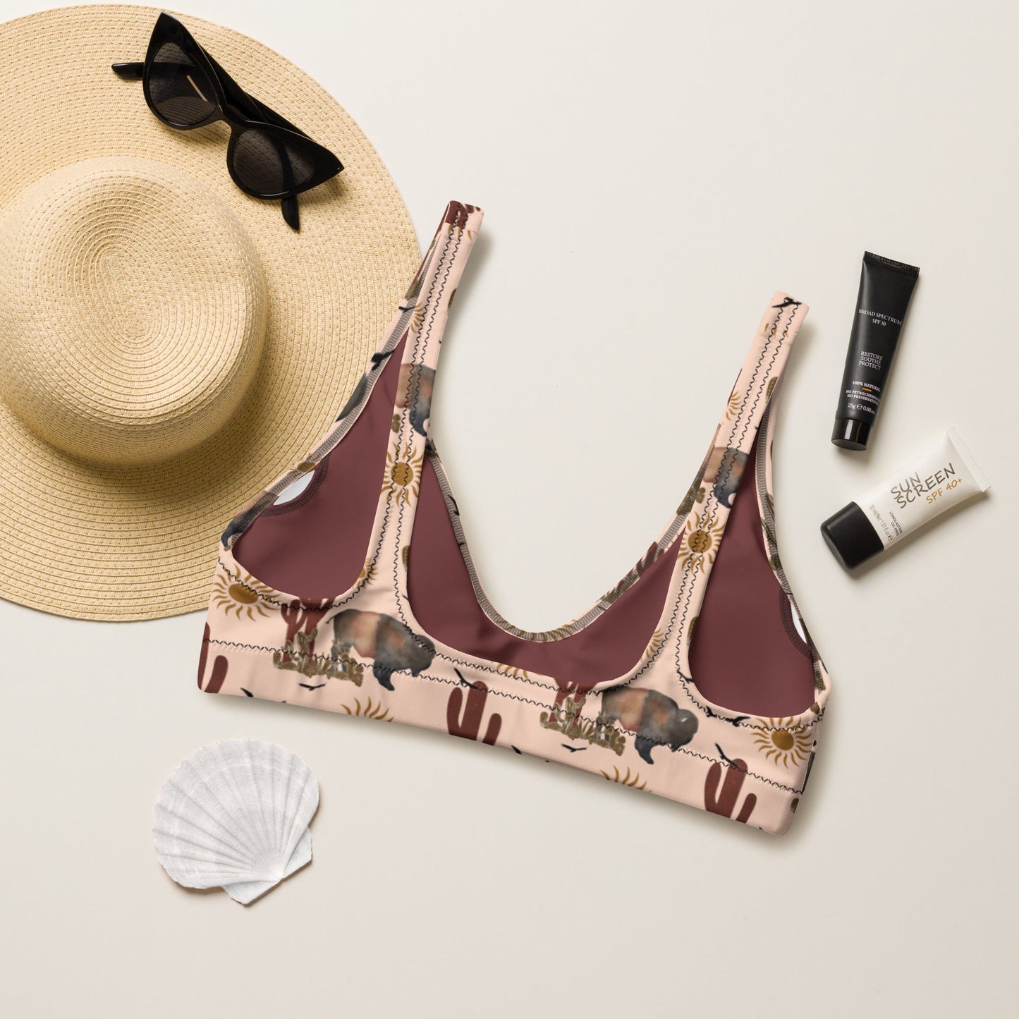 Yeehaw Desert Bison Bikini Top