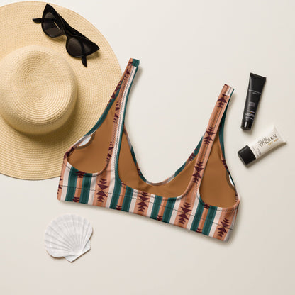 Yeehaw Cocoa Aztec Bikini Top