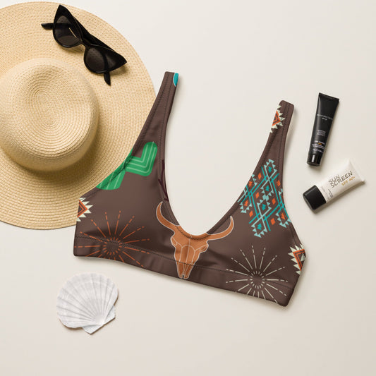 Yeehaw Bullhead Cactus Bikini Top