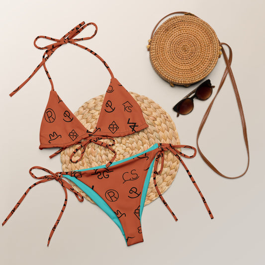 Yeehaw Brown Cattle Brand String Bikini