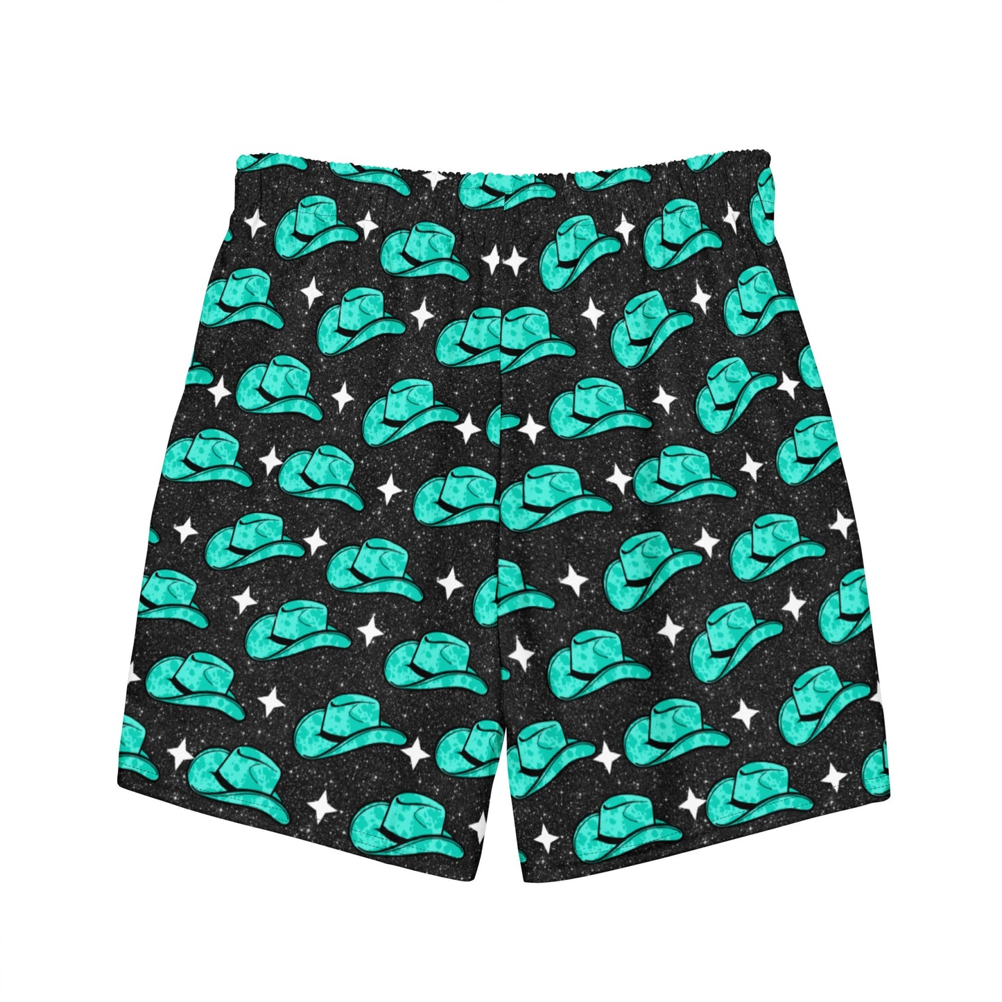 Yeehaw Turquoise Hat Men's Swim Trunks