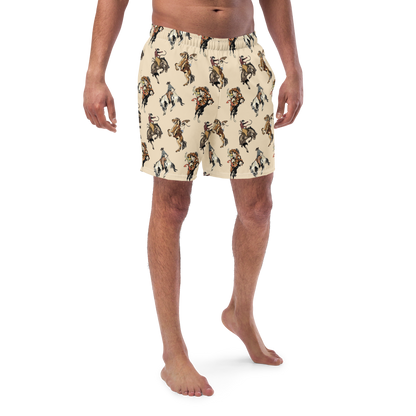 Yeehaw Vintage Cowgirl Men's Swim Trunks