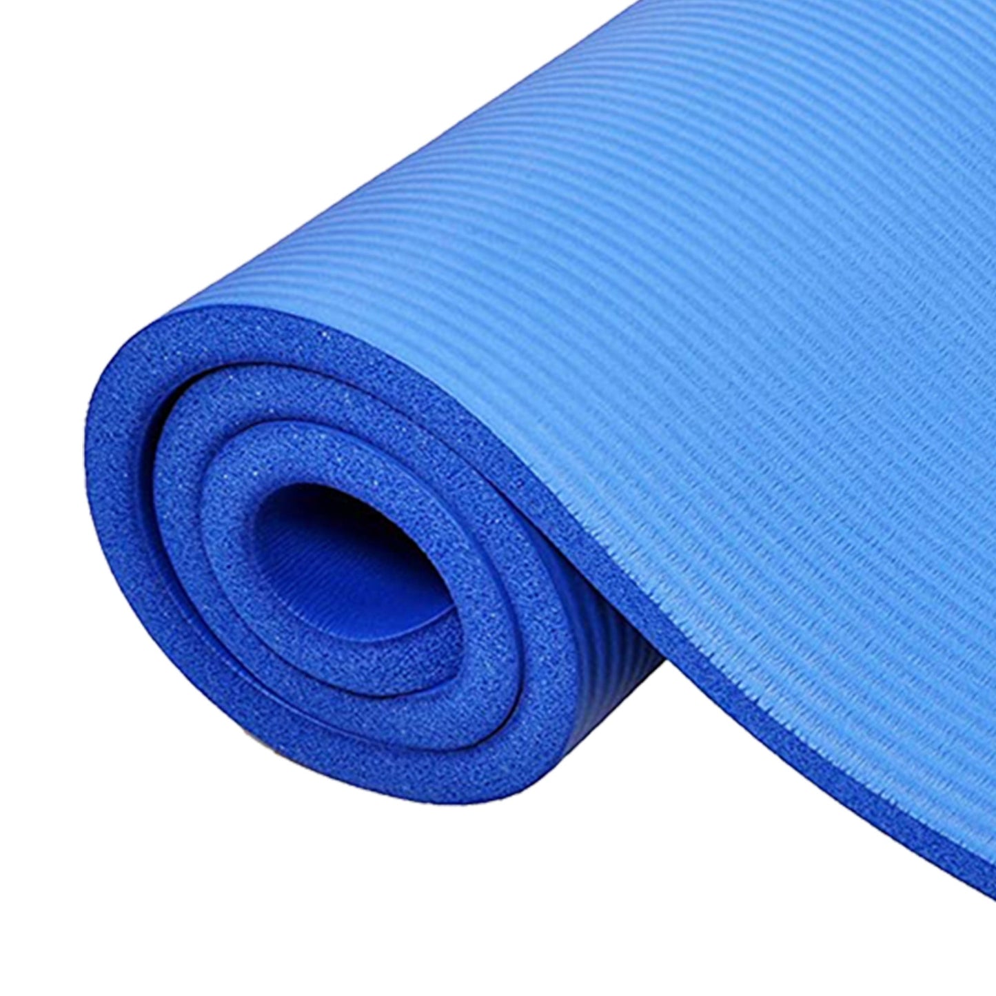 BalanceFrom GoCloud 1" Extra Thick Exercise Yoga Mat with Carrying Strap, Blue