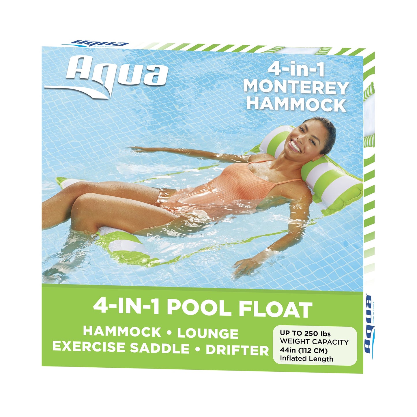 Aqua Leisure 4-in-1 Pool Floating Lounger, Lime & SwimSchool Baby Boat Float