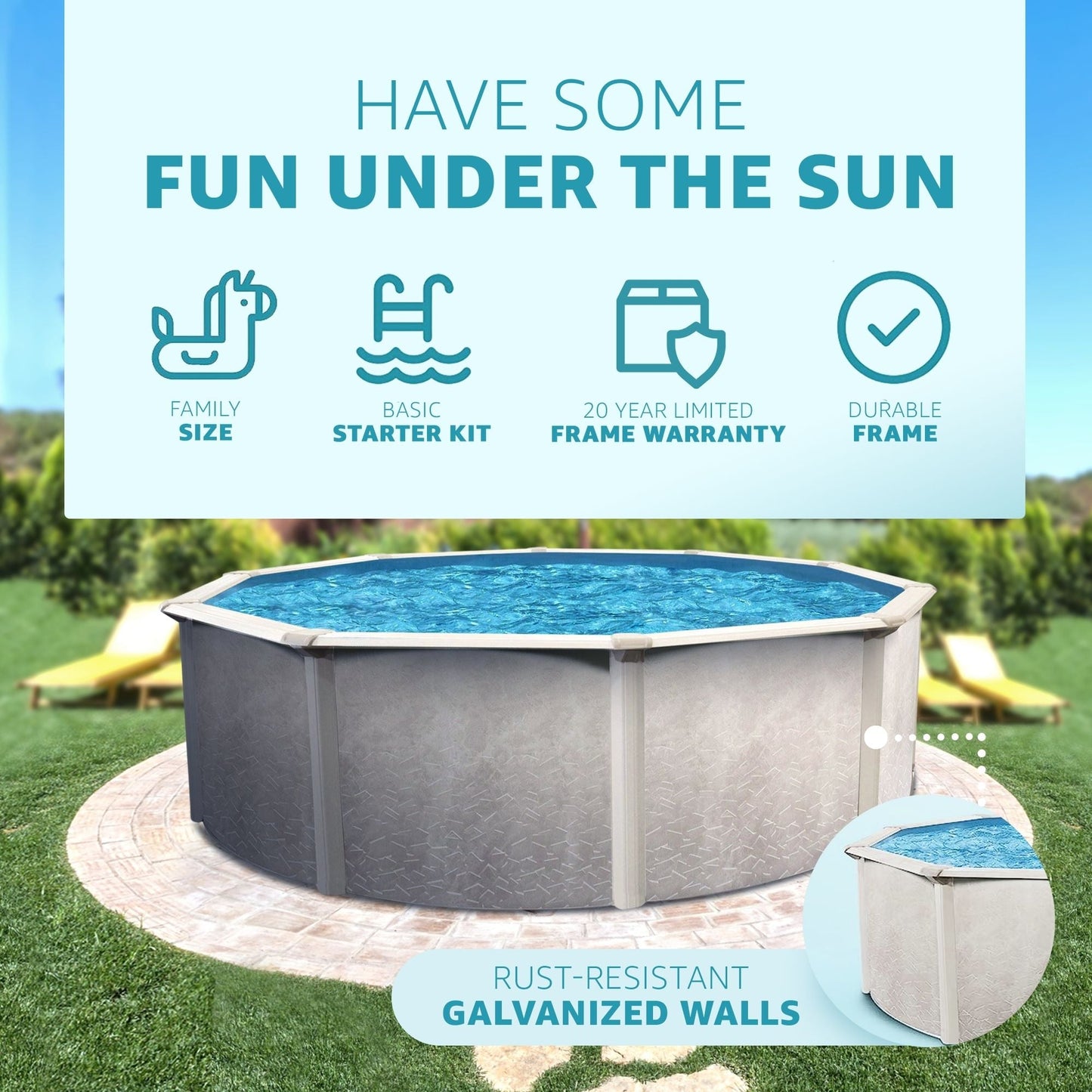Aquarian Phoenix 24' x 52" Round Frame Above Ground Swimming Pool without Liner