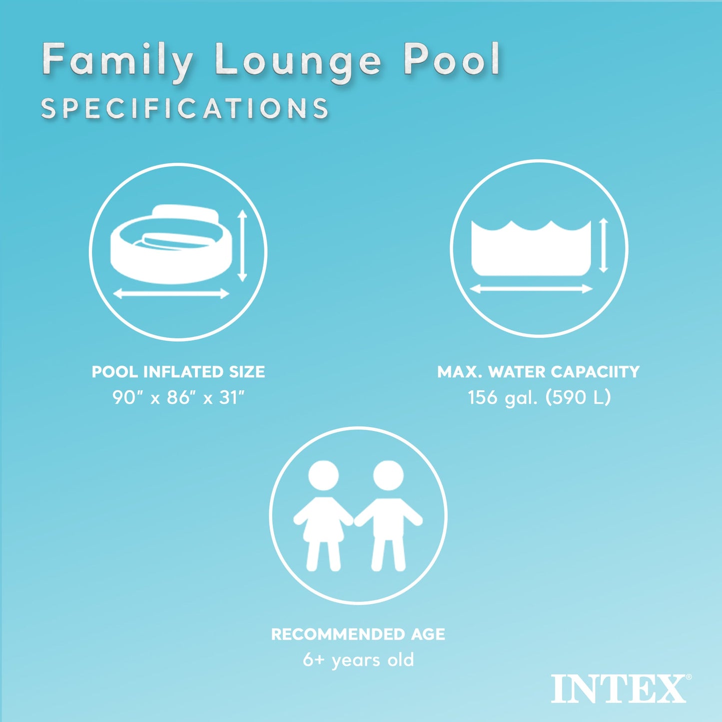 Intex Swim Center Round Inflatable Outdoor Swimming Lounge Pool with Pool Cover