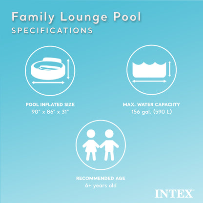 Intex Swim Center Round Inflatable Outdoor Swimming Lounge Pool with Pool Cover