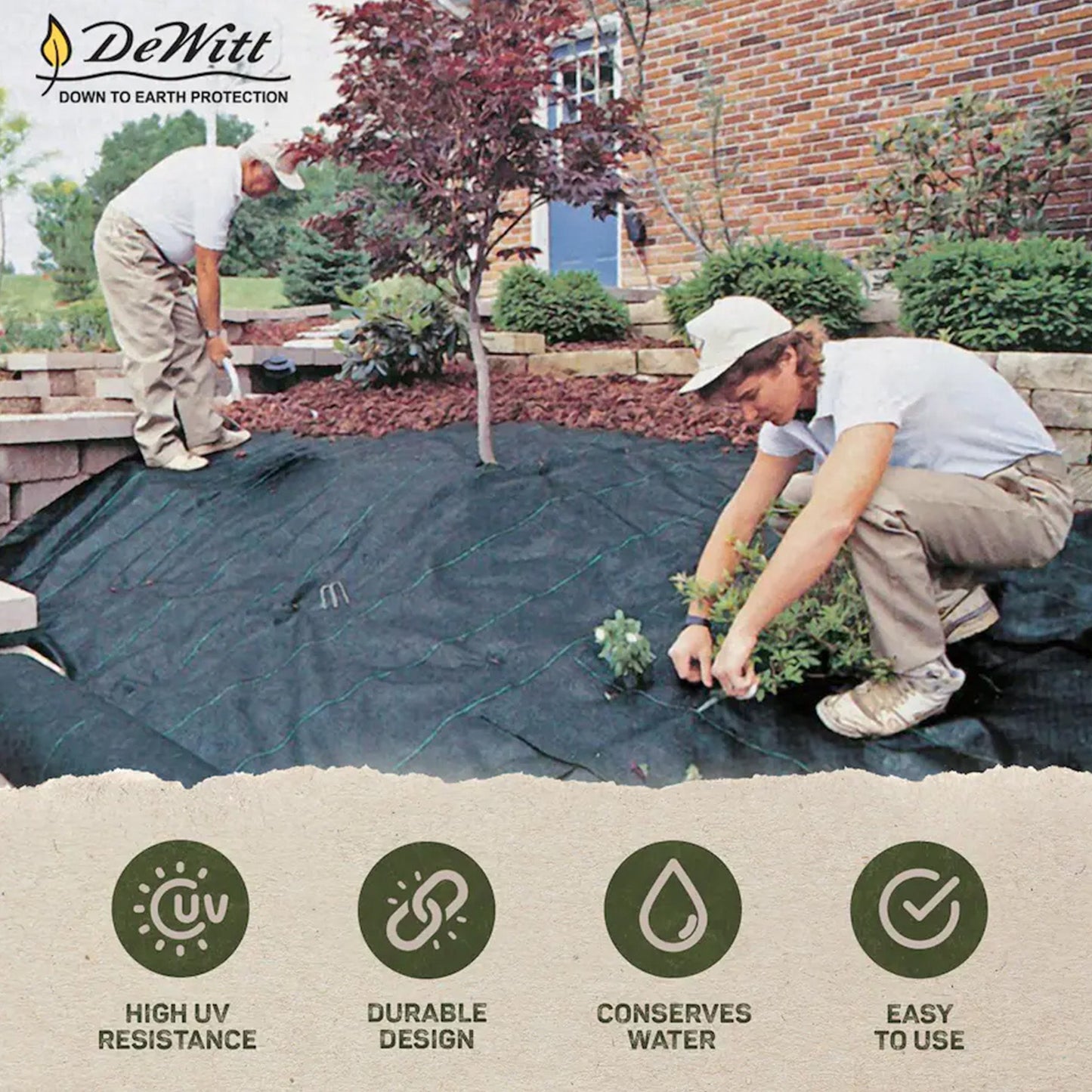 DeWitt 20 Year 4.1-Ounce Landscape Weed Barrier Fabric, 4 x 250 Feet (4 Pack)