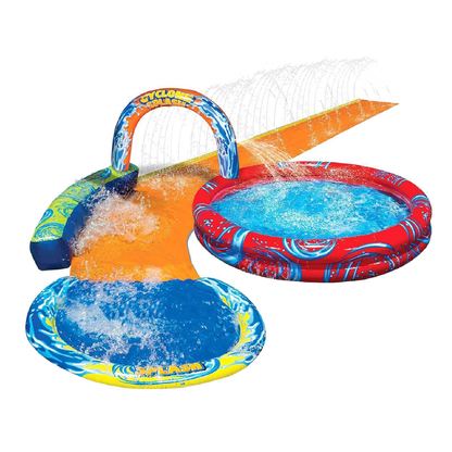 Banzai Cyclone Splash Park Inflatable with Sprinkling Slide and Water Aqua Pool