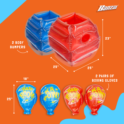 Banzai Battle Bop Combo Pack w/ Inflatable Gloves & Body Bumpers, 2 Pairs Each
