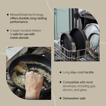 Calphalon Premier 13 Inch Hard Anodized MineralShield Nonstick Flat Wok Pan