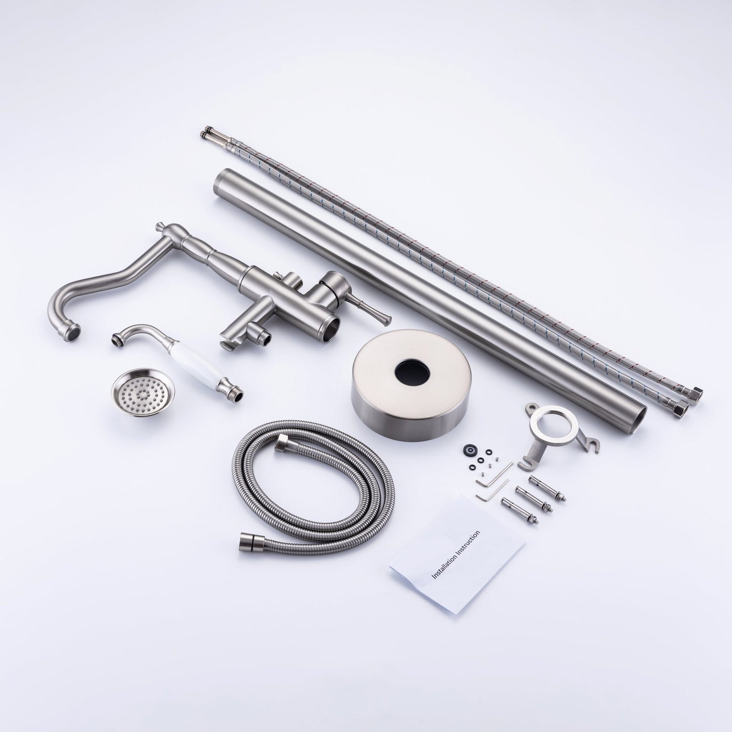 Freestanding Bathtub Faucet Tub Filler Free Standing Matte Black Tub Faucet Classic Brass Stand Alone Clawfoot Tub faucet Soaking Tub Fillers Floor Mount Tub Filler with handheld shower