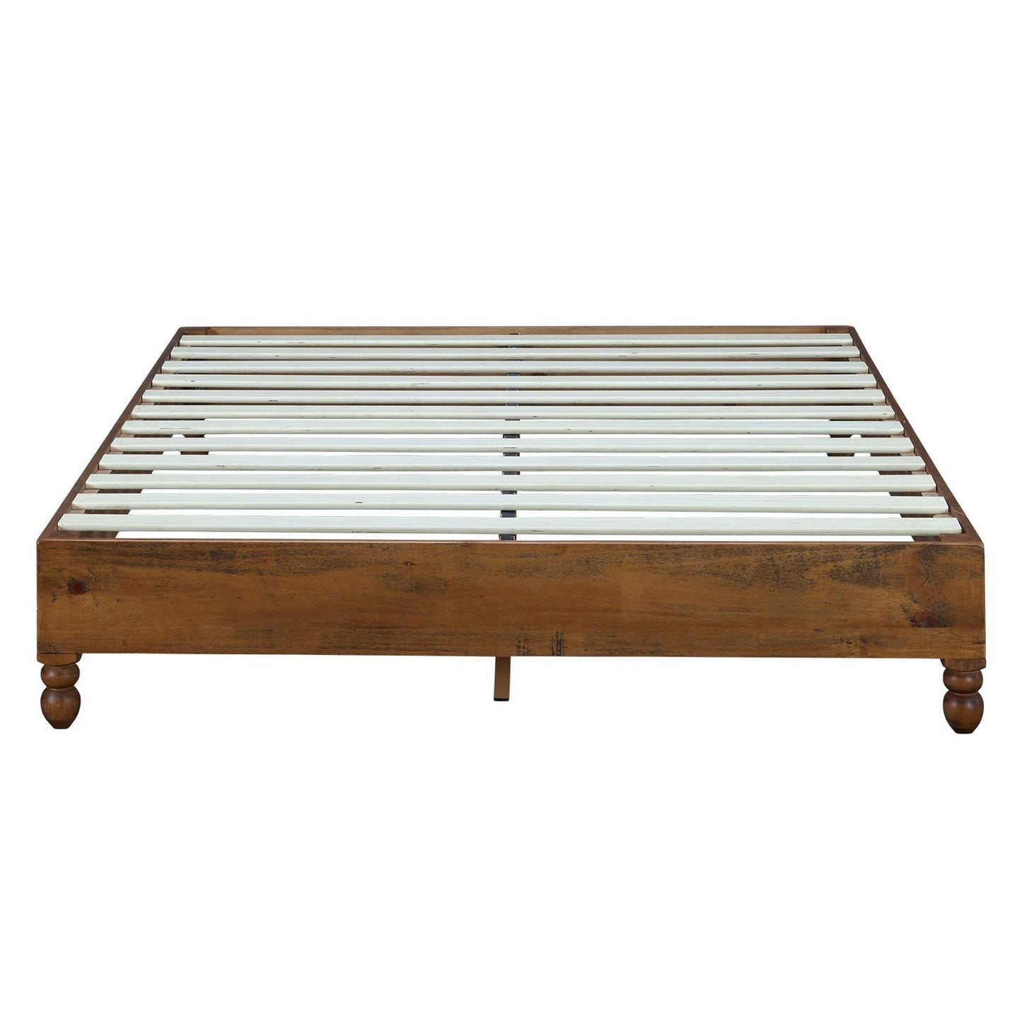 MUSEHOMEINC 12 Inch Solid Pine Wood Platform Bed Frame with Wooden Slats, Twin