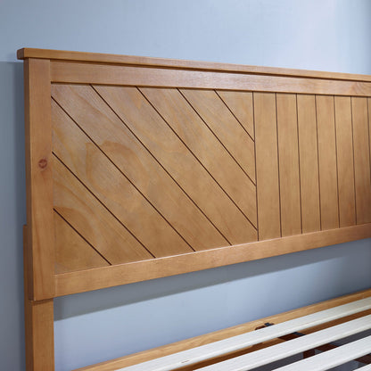 MUSEHOMEINC 12 Inch Teak Solid Wood Platform Bed Frame with Wooden Slats, Full