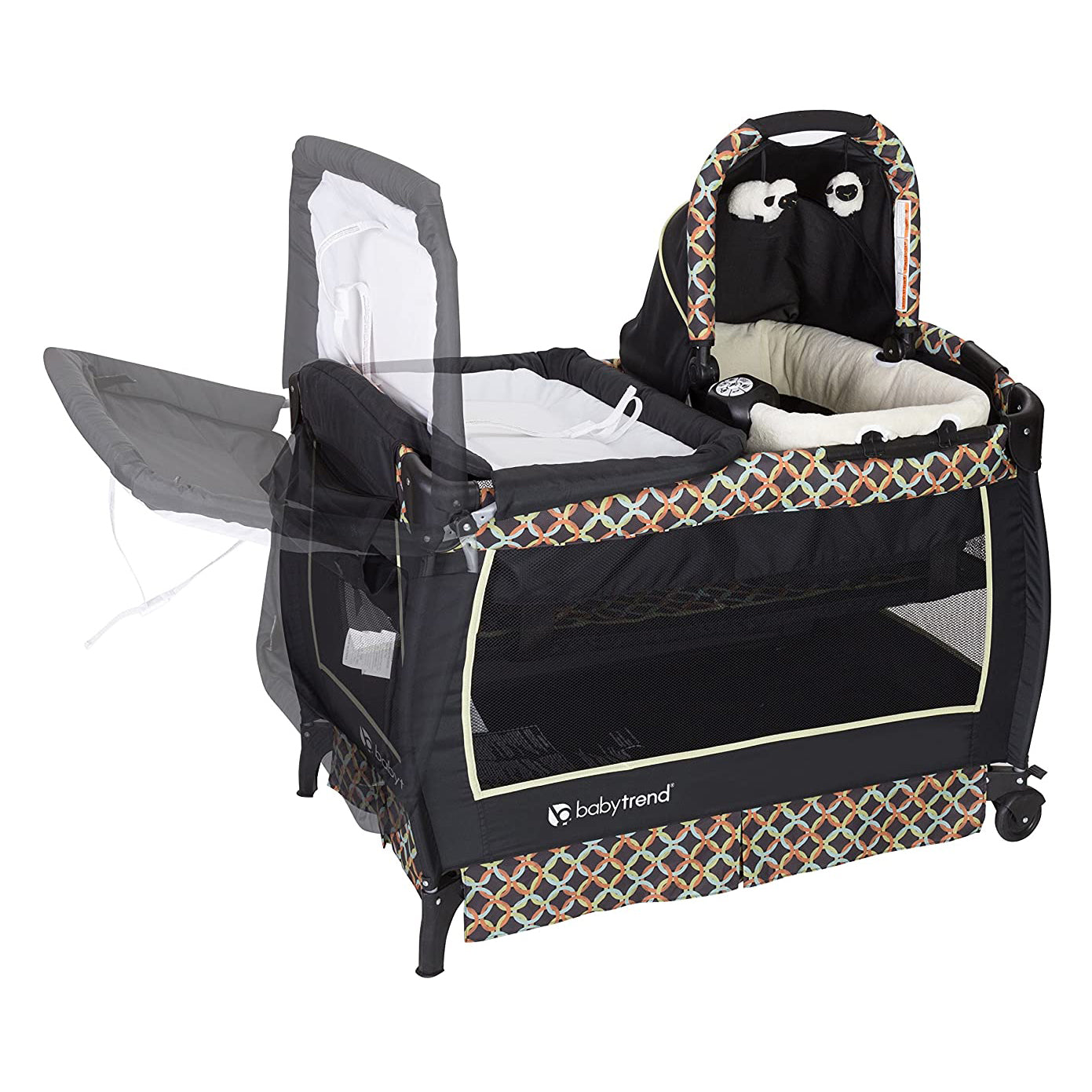 Baby Trend Unisex Portable Deluxe Infant Twin Play Nursery Center, Circle Tech