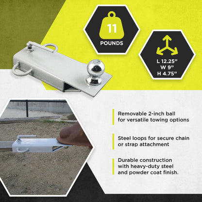 Field Tuff Robust Ball Mount Attachment with Steel Loops for Forks up to 5 Inch