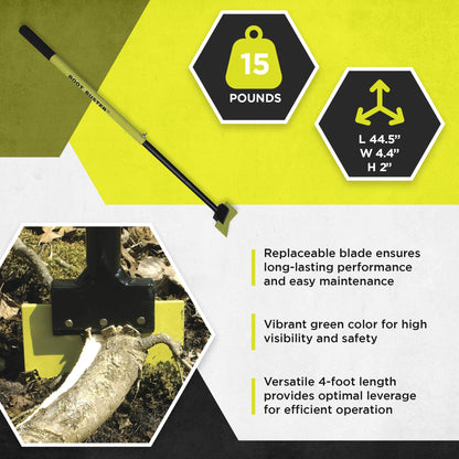 Brush Grubber 18 Inch Heavy Duty Root Buster with Manual Operation Mode, Green