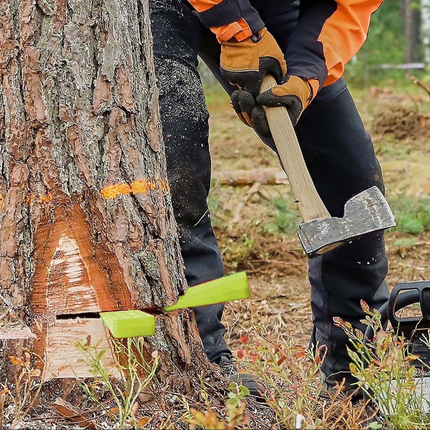 Timber Tuff 10 Inch Felling Wedge w/Hi Vis Color and Serrated Grippers (2 Pack)